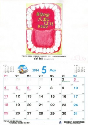 今年も旭川歯科医師会２０１４カレンダー(５月)