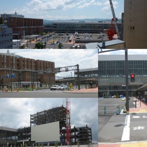 ＪＲ旭川駅前広場と北彩都（2014.06.26）