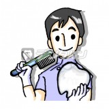歯を持っている男性医師 歯ブラシ 歯磨き byきのこむし夢子