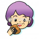 歯が丈夫だと煎餅も食べれるおばあちゃん 女性 byきのこむし夢子