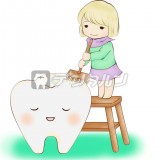 歯を綺麗にする女の子 歯磨き by mocaco