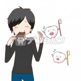 甘い物を食べても歯を磨かない男性　by桜子