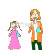 歯を磨く母親と女の子 歯磨き by桜子